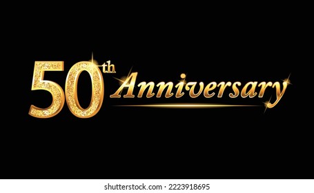 50 anniversary celebration. 50th anniversary celebration. 50 year anniversary celebration with glitter and black background. svg