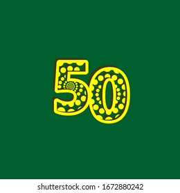 50 Anniversary Celebration Bubble Yellow Number Vector Template Design Illustration