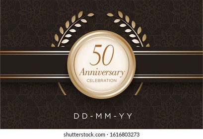 50 Anniversary celebration with luxury design on the pattern background.