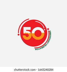 50 anniversary celebration vector concept template design illustration