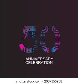 50 ANNIVERSARY CELEBRATION VECTOR DESIGN TEMPLATE ILLUSTRATION