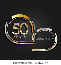 50 anniversary template design golden color with two rings that symbolize spirit and firmness