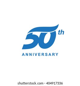 50 anniversary wave logo blue