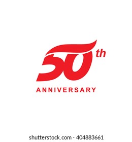 50 Anniversary Wave Logo Red