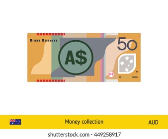 50 Australian Dollar banknote illustration.