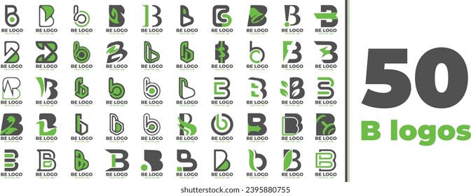 50 B letter set logo design template. Vector icon.