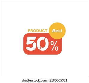 50% Best Product banner tag product label vector art illustration Isolated on White Background