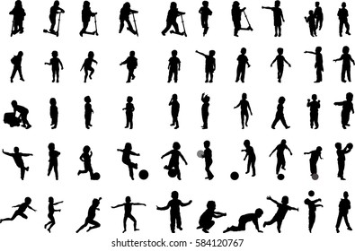 50 boys silhouettes 