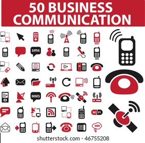 50 business communication signs. vector