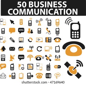 50 business communication signs. vector