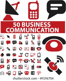 50 business communication signs. vector