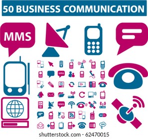 50 business communication signs. vector