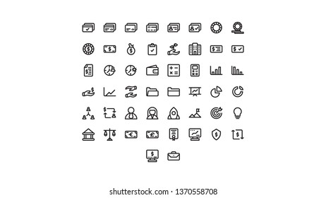 50 Business & Finance Icon set outlined