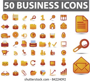 50 business icons, signs, vector iilustration
