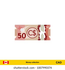 50 Canadian dollar banknote illustration.