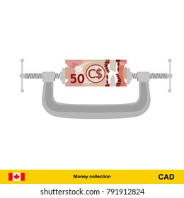 50 Canadian dollar banknote. Canadian dollar banknote vector illustration.