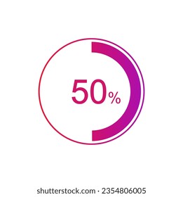 50% circle diagrams Infographics vector, 50 Percentage diagrams, pie chart for Your documents, reports.