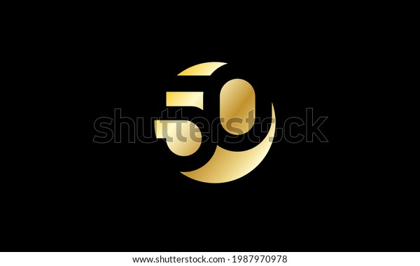 50 Circle Gold Negative\
Space Number