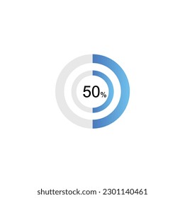 50% Circle loading icon template. Update or loading symbol for web or application, 50 percent.