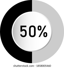 50% circle percentage diagram ready-to-use for web design, user interface (UI) or infographic - indicator with black and ash