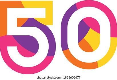 61 Colorful Fun Modern Flat Number Stock Vector (Royalty Free) 1923606671
