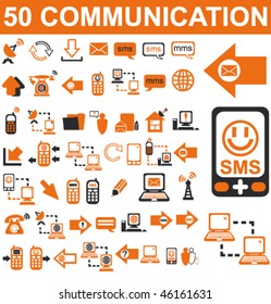 50 Communication Icons Set