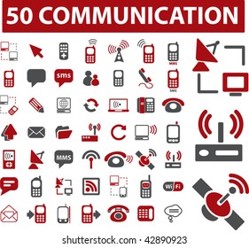 50 communication signs. vector