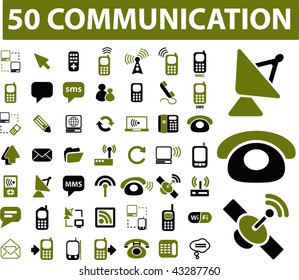 50 communication signs. vector
