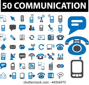 50 communication signs. vector