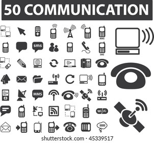 50 communication signs. vector