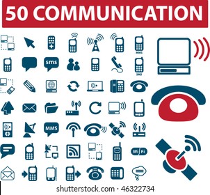 50 communication signs. vector