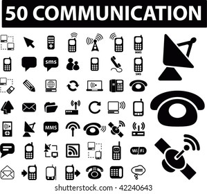 50 communication sings. vector