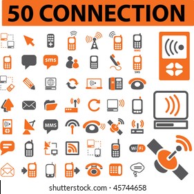 50 connection signs. vector