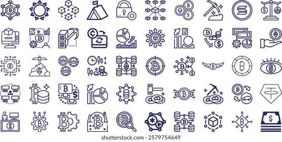 50 cryptocurrency icons used in UI UX design, websites, apps, presentations, and social media.