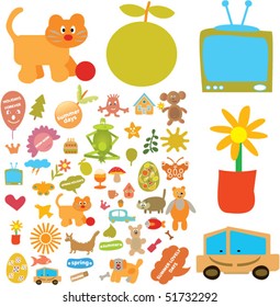 50 cute & crazy holidays signs. vector