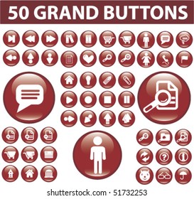 50 cute grand buttons. vector