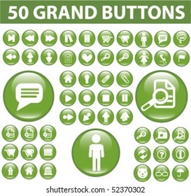 50 cute grand buttons. vector