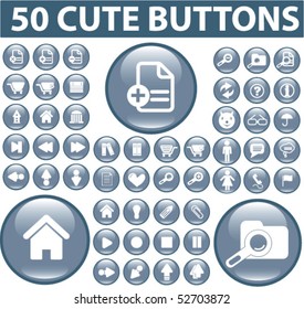 50 cute grand buttons. vector