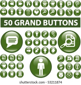 50 cute grand buttons. vector