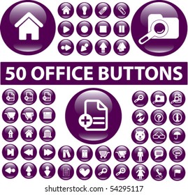 50 cute office buttons. vector