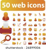 50 cute web icons - vector set (easy edit) - vol. 25