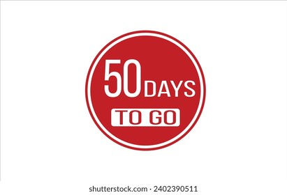 50 day to go. Countdown left days. Count time sale. Number of days remaining for sales and promotion. Sale promotion timer sign business concept. Vector illustration