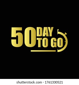 50 Tage, um Gradient Label, signieren, Schaltfläche zu gehen. Vektorgrafik