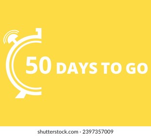Banner de 50 días a la izquierda de Countdown. Cartel y afiche. ilustración vectorial.