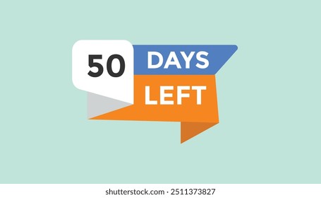50 días para ir Cuenta regresiva número Anuncio Plantillas. Ilustración vectorial 
