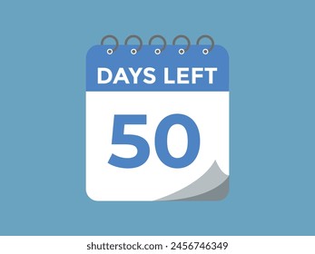 50 days to go countdown template. 50 day Countdown left days banner design. 50  Days left countdown timer
