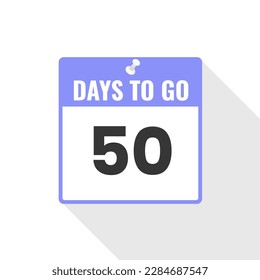 50 Days Left Countdown sales icon. 50 days left to go Promotional banner