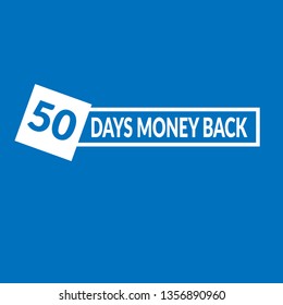 50 days money back sign. modern sticker,label,banner 