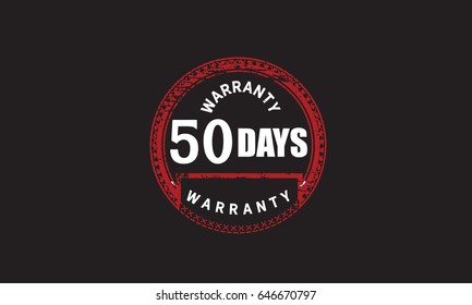50 days warranty , guarantee vector