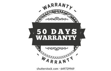 50 days warranty icon vector vintage grunge guarantee background